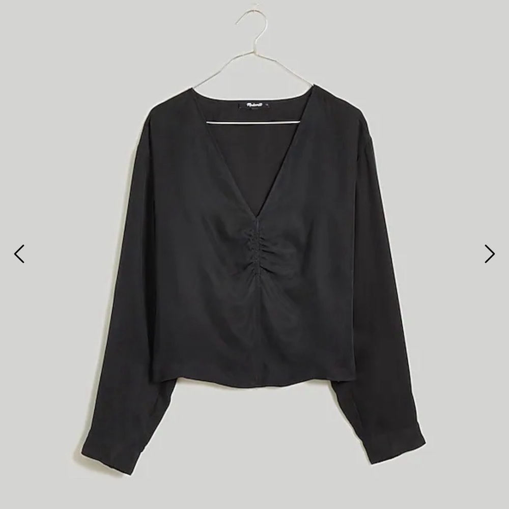 NWT Madewell Brushed Ruched-Front Top.